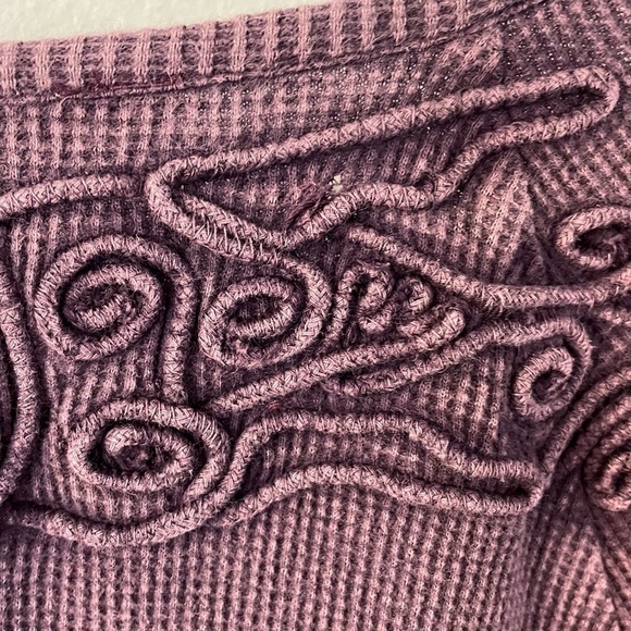 Soft Surroundings Purple Camden Thermal Embroidered Top, Size S - Picture 7 of 7